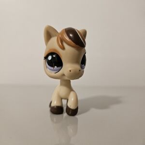 SOLD - Littlest Pet Shop #1142 Tan Horse With Striped Mane Purple Eyes